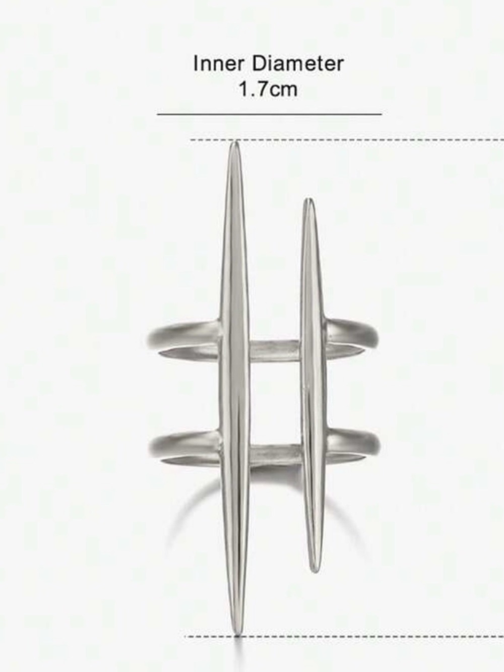 Modern Silver Ring - Women's Fashion Jewelry - Picture 3 of 4